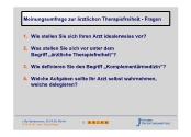 Meinungsumfrage zur rztlichen Therapiefreiheit - Fragen