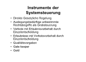 Instrumente der Systemsteuerung