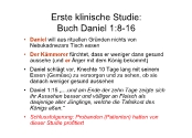 Erste klinische Studie: Buch Daniel 1:8-16