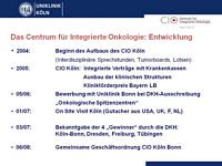 Das Centrum fr Integrierte Onkologie: Entwicklung