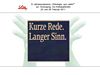 Kurze Rede. Langer Sinn.
