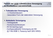 Formen der nicht vollstationren Versorgung im Krankenhaus und ausserhalb