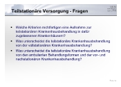 Teilstationre Versorgung - Fragen