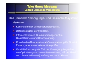 Take home message - Leitbild 'Lernende Versorgung'